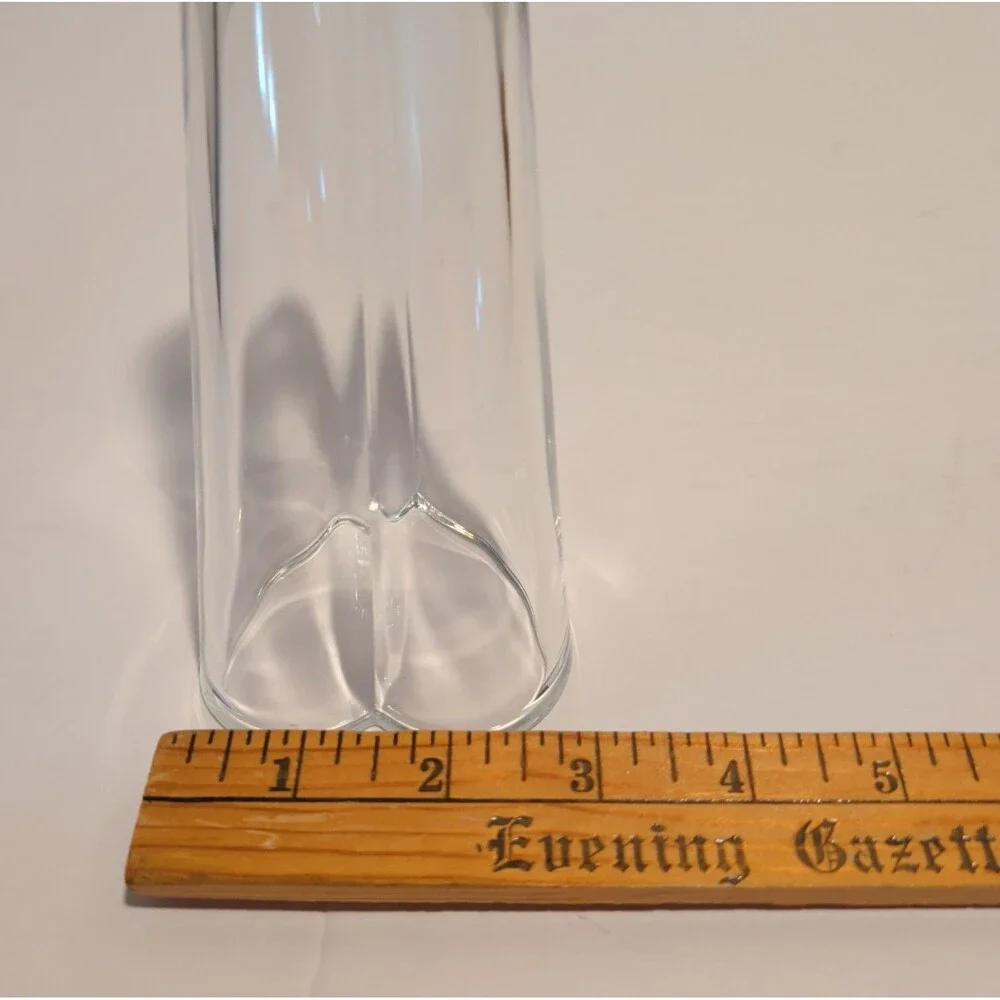 Clear Glass Heart-Shaped Decorative Vase 7in Love & Hearts Glossy Finish